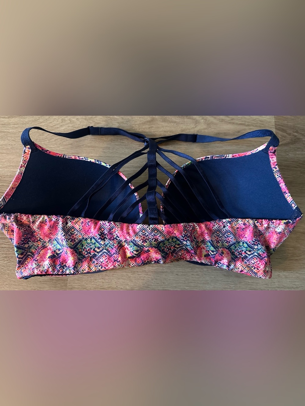 Victoria's Secret Very Sexy Push Up Pink Floral Strappy-Back Bra 36D - Picture 2 of 6
